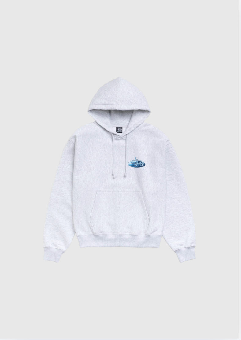 Stussy Hoodie - Wave Oval - Ash Heather