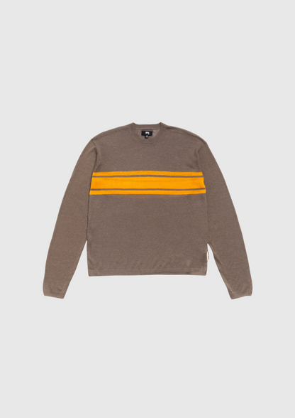 Stussy Sweater - Striped Long Sleeve - Brown