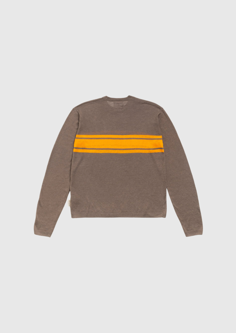 Stussy Sweater - Striped Long Sleeve - Brown