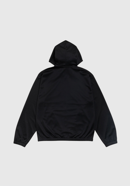 Stussy Zip Hoodie - Athletic Mesh - Black