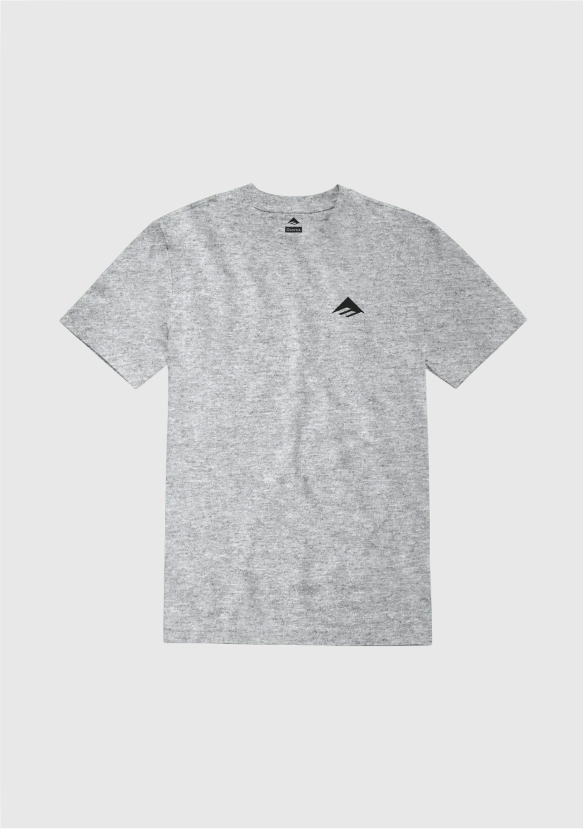 EMERICA JUSTIFIED TRIANGLE SS TEE GREY HEATHER