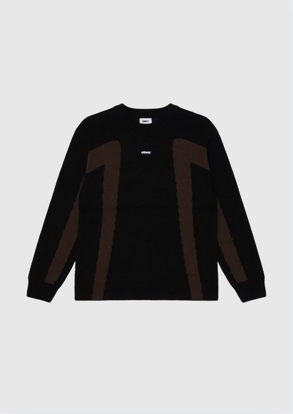 Obey Knit - Bran Sweater - Digital Black Multi