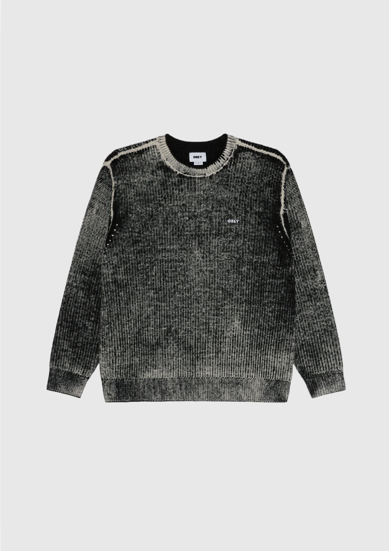Obey Knit - Spray Effect - Dark Black Multi