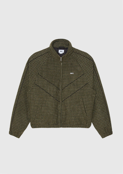 Obey Jacket - Leisure Training - Dark Olive Plaid