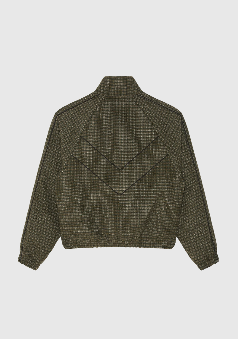 Obey Jacket - Leisure Training - Dark Olive Plaid
