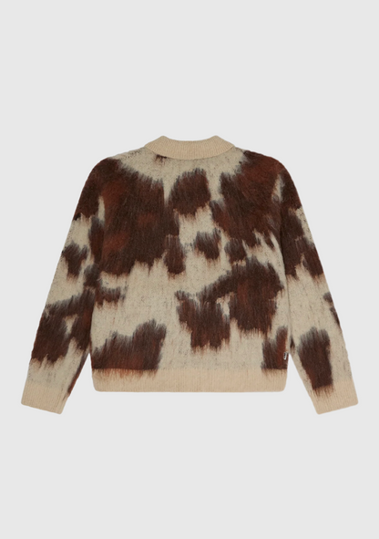 Obey Zip Sweater - Cow Pattern - Cow Multi