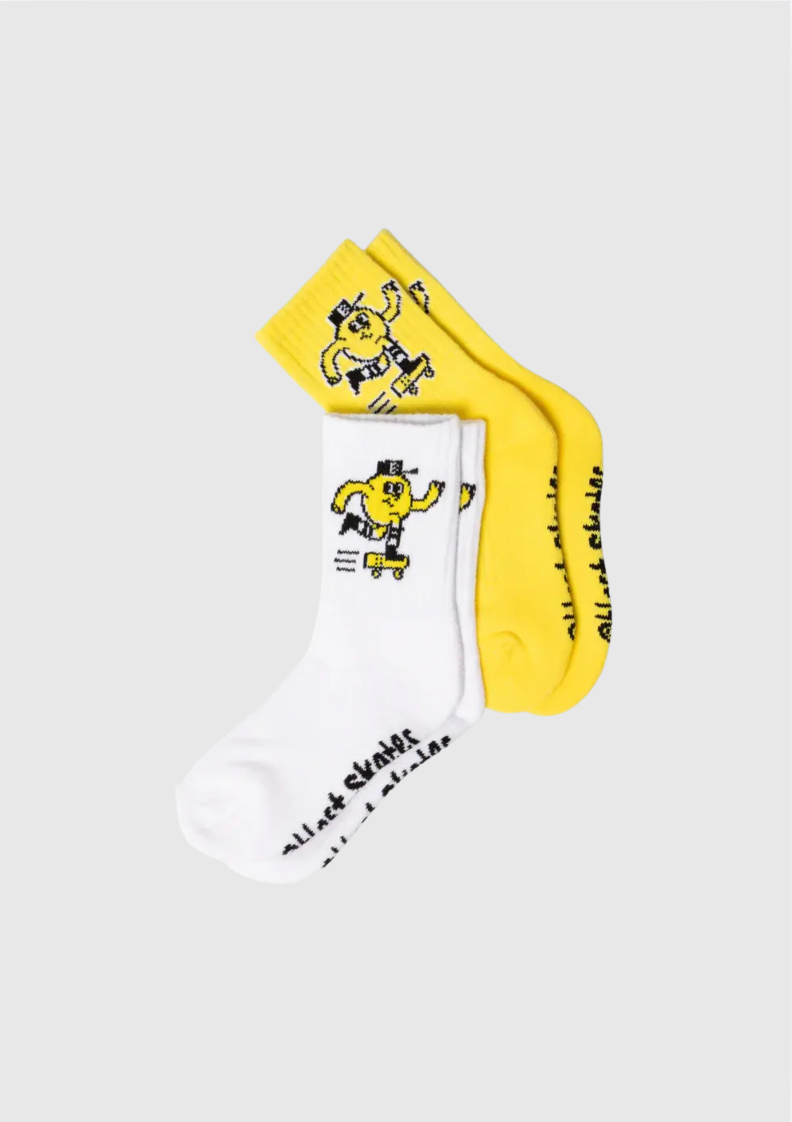 Blast Chaussettes Kids - 2 Pack Logo - White/Yellow