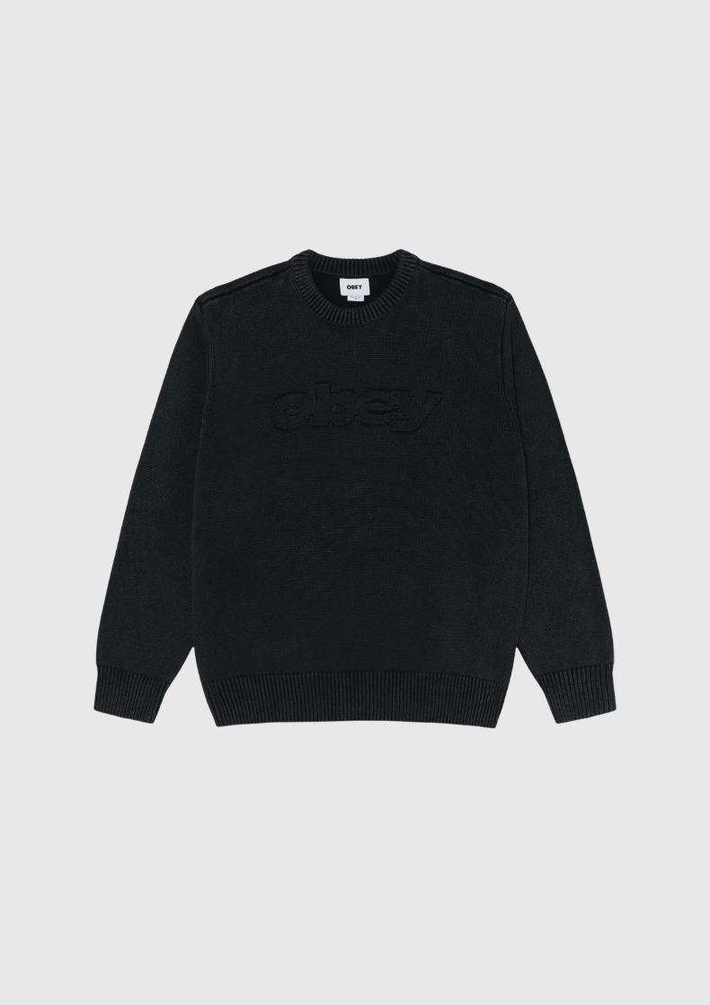 Obey Knit - Fade Wash Speed Logo - Digital Black Faded Wash