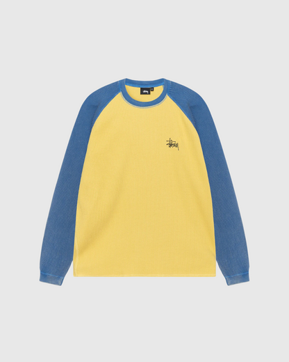 Stussy Crew - Raglan Thermal 2 Tone - Yellow