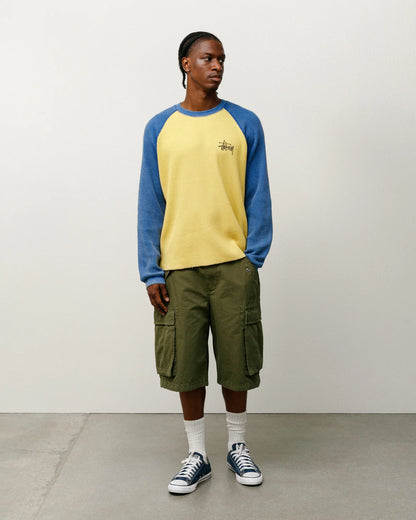 Stussy Crew - Raglan Thermal 2 Tone - Yellow