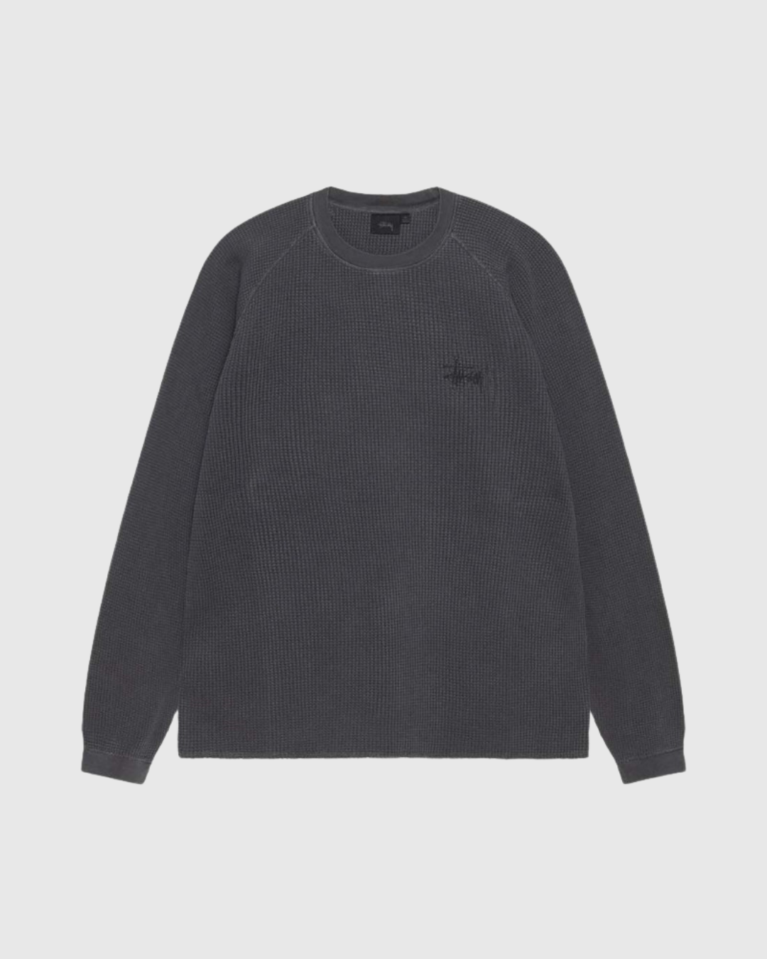 Stussy Crew - Raglan Thermal Basic Stock - Washed Black