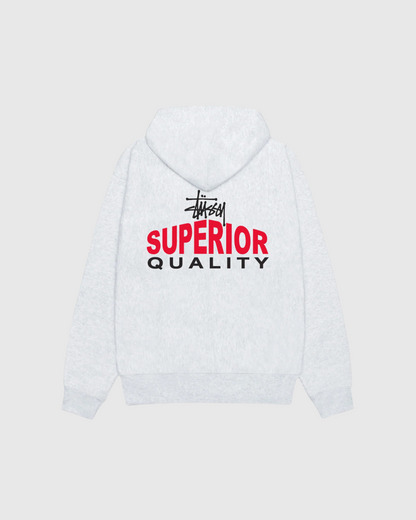 Stussy Hoodie - Superior Quality Zip - Ash Heather