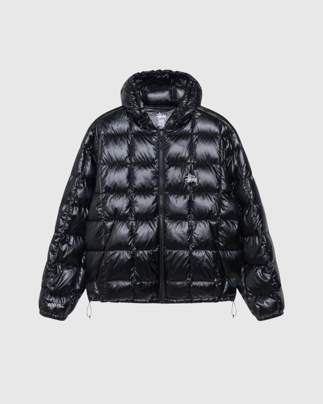 Stussy Jacket - Midweight Hooded Puffer - Black