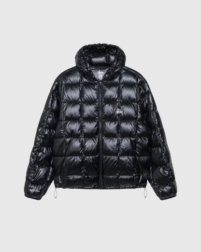 Stussy Jacket - Midweight Hooded Puffer - Black