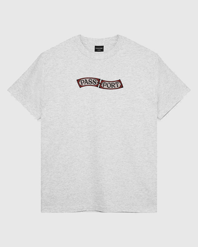 Passport Teeshirt - Red Flag - Ash