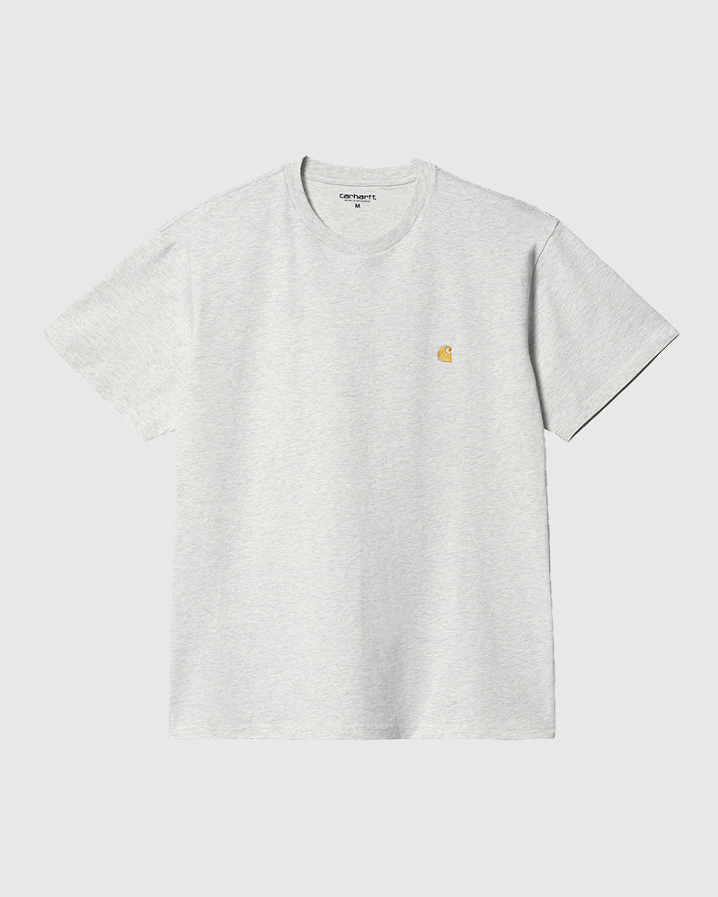 Carhartt WIP Tee - Chase - Ash Heather / Gold