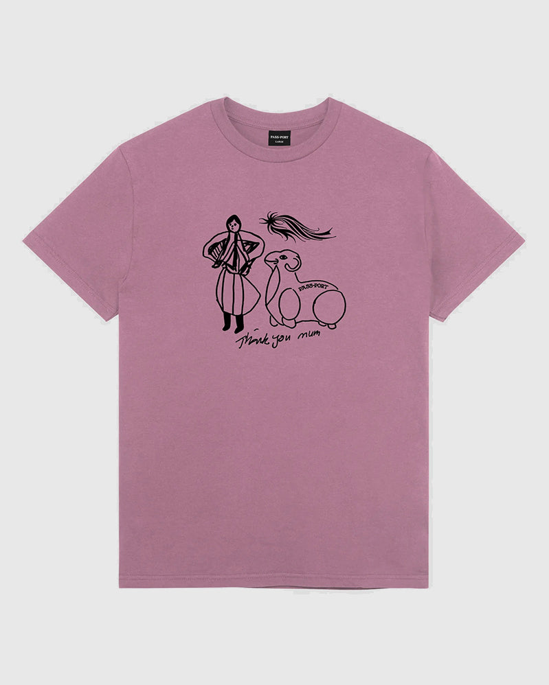 Passport Teeshirt - Thank You Mum - Berry