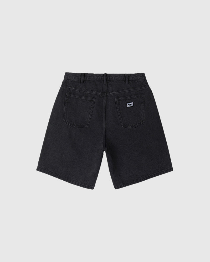 Obey Short - Bigwig Baggy Denim - Faded Black
