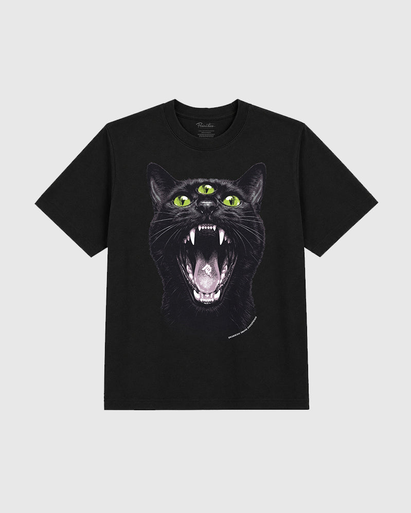 Primitive Teeshirt - Night Of The Black `Cat - Black
