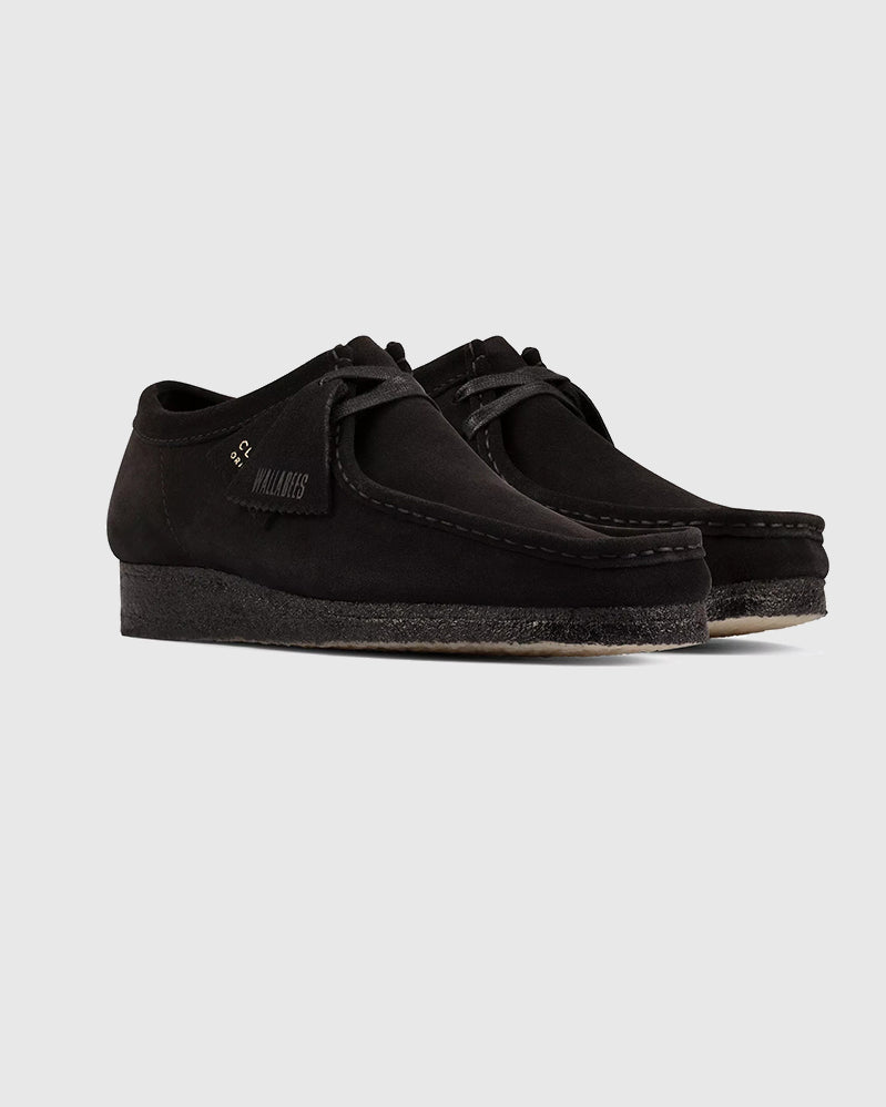 clarks wallabee black suede