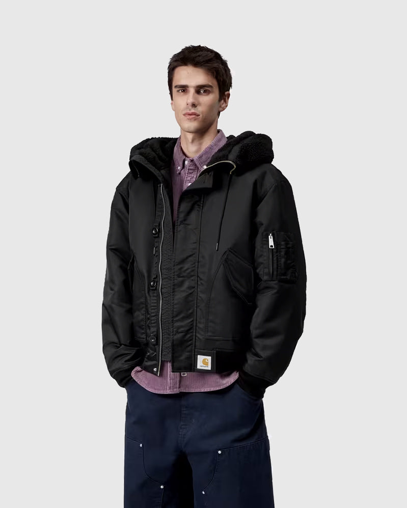 Carhartt WIP Jacket - Hd Oltera Bomber Nylon - Black/Black