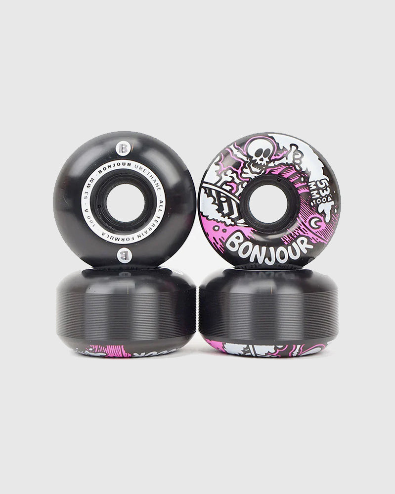 Bonjour Urethane Wheels - Surfing Skeleton 100A - 53mm
