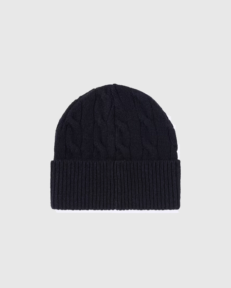 Carhartt WIP Bonnet - Signature Cable Beanie - Deep Night/Glassy Pink