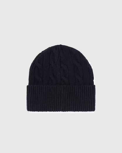 Carhartt WIP Bonnet - Signature Cable Beanie - Deep Night/Glassy Pink