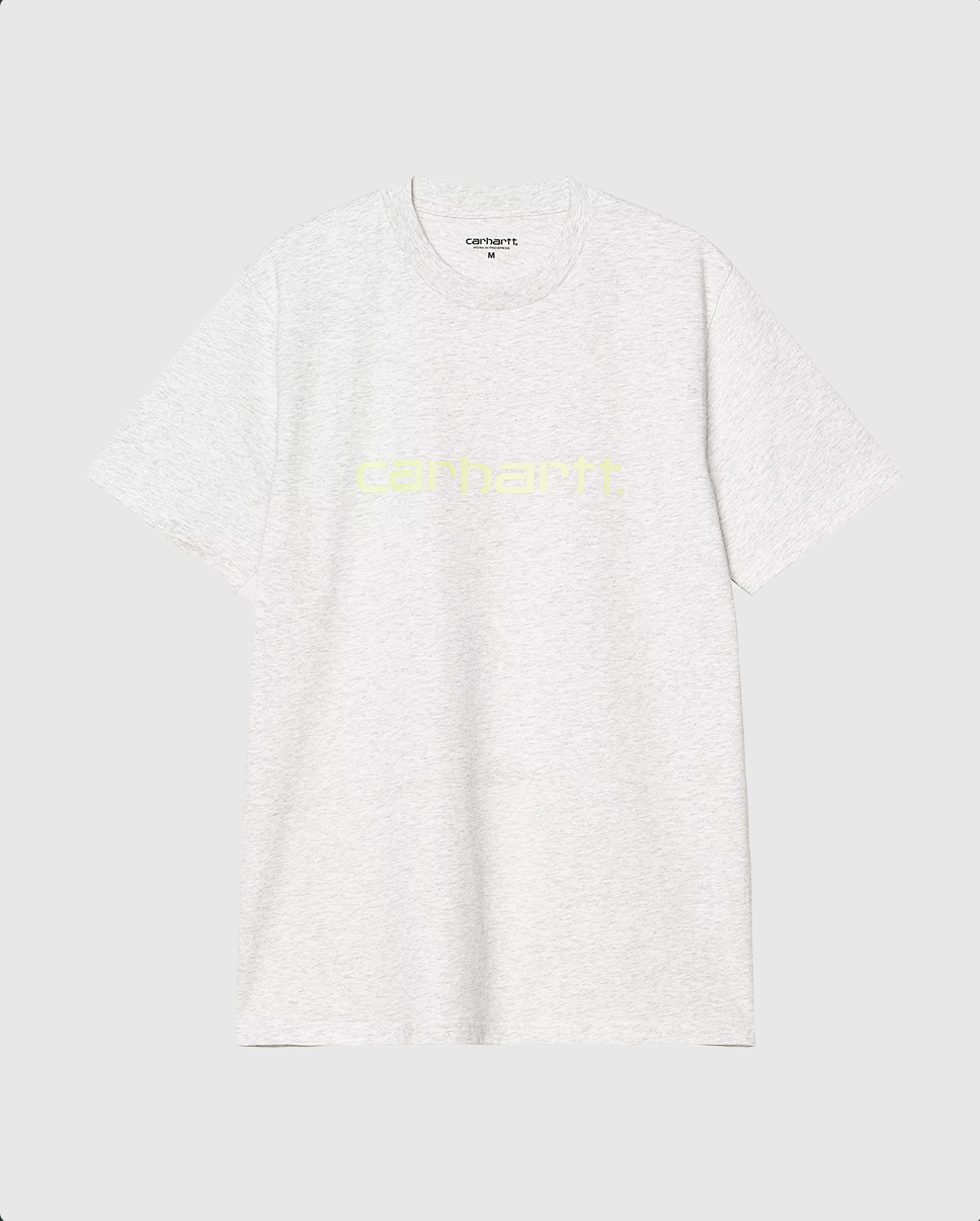 Carhartt WIP Tee - Script - Ash Heather / Air Green