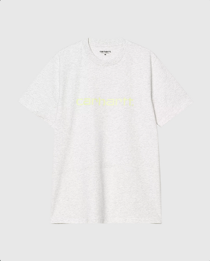 Carhartt WIP Tee - Script - Ash Heather / Air Green