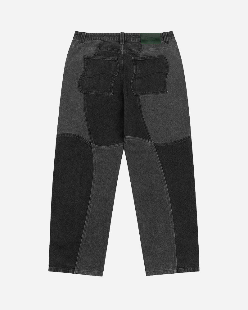 Dime Pant - Blocked Relaxed Denim - Black Washed