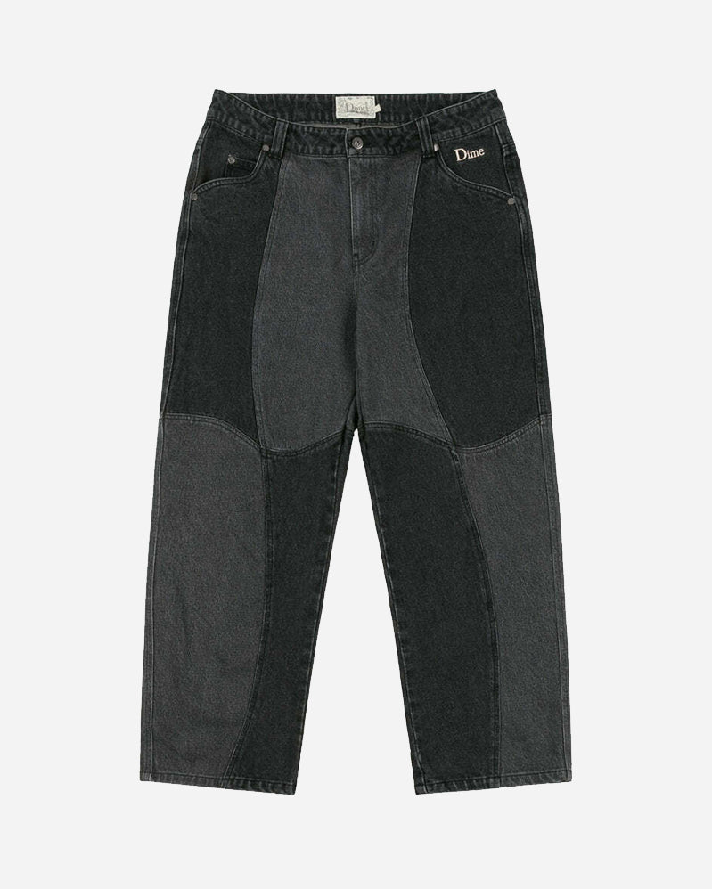 Dime Pant - Blocked Relaxed Denim - Black Washed