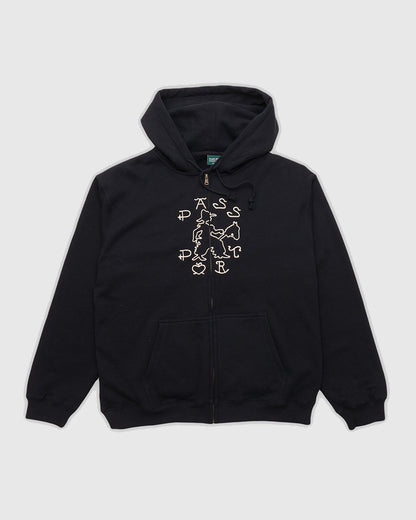 Passport Hoodie Zip - Cowpoke - Black