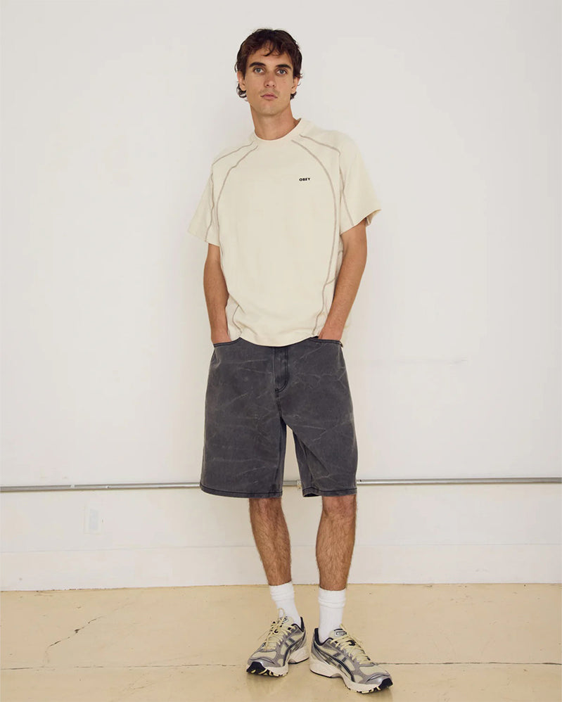 Obey Tee - Contrast Stitch - Silver Birch