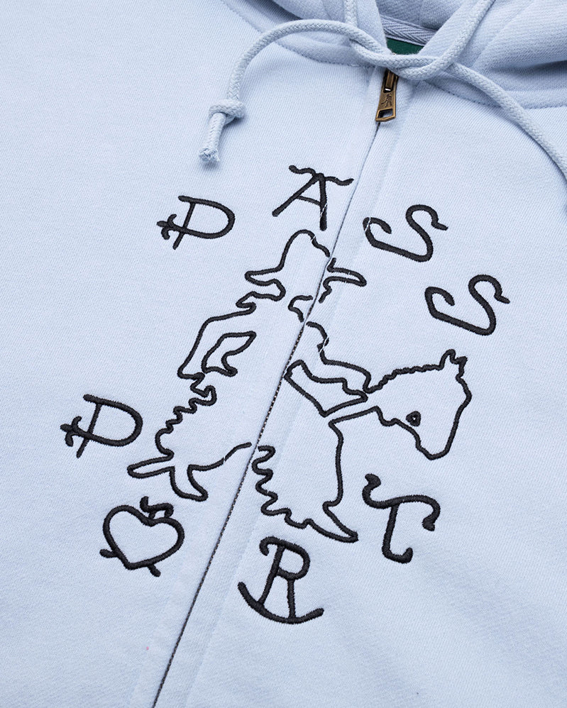 Passport Hoodie Zip - Cowpoke - Powder Blue