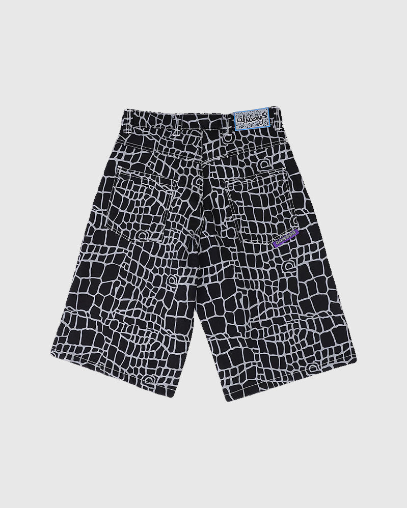 Always Short - Crocodile Print - Black