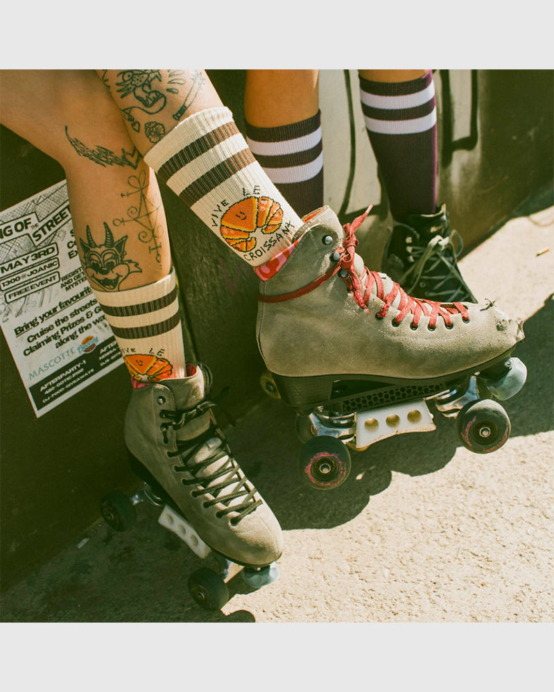 American Socks - Vive le croissant  Mid High - Beige