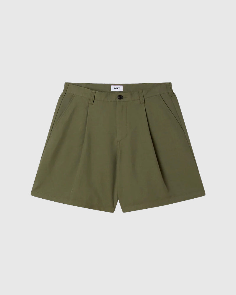 Obey Short - Dean Pleated - Tea Leaf