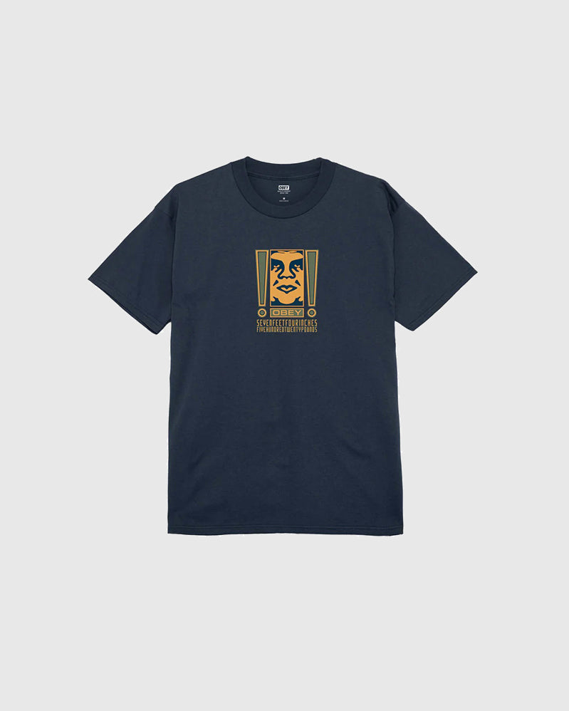 Obey Tee - Double Exclamation - Navy