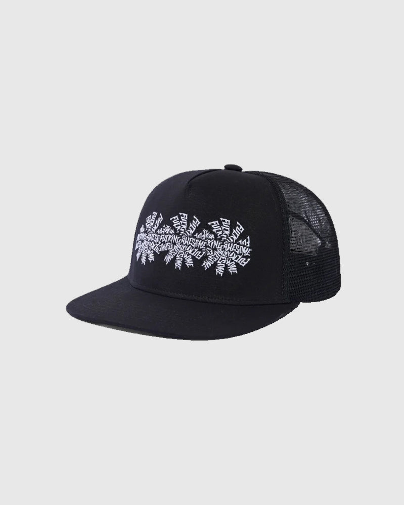 Fucking Awesome Cap - Three Spiral Trucker - Black