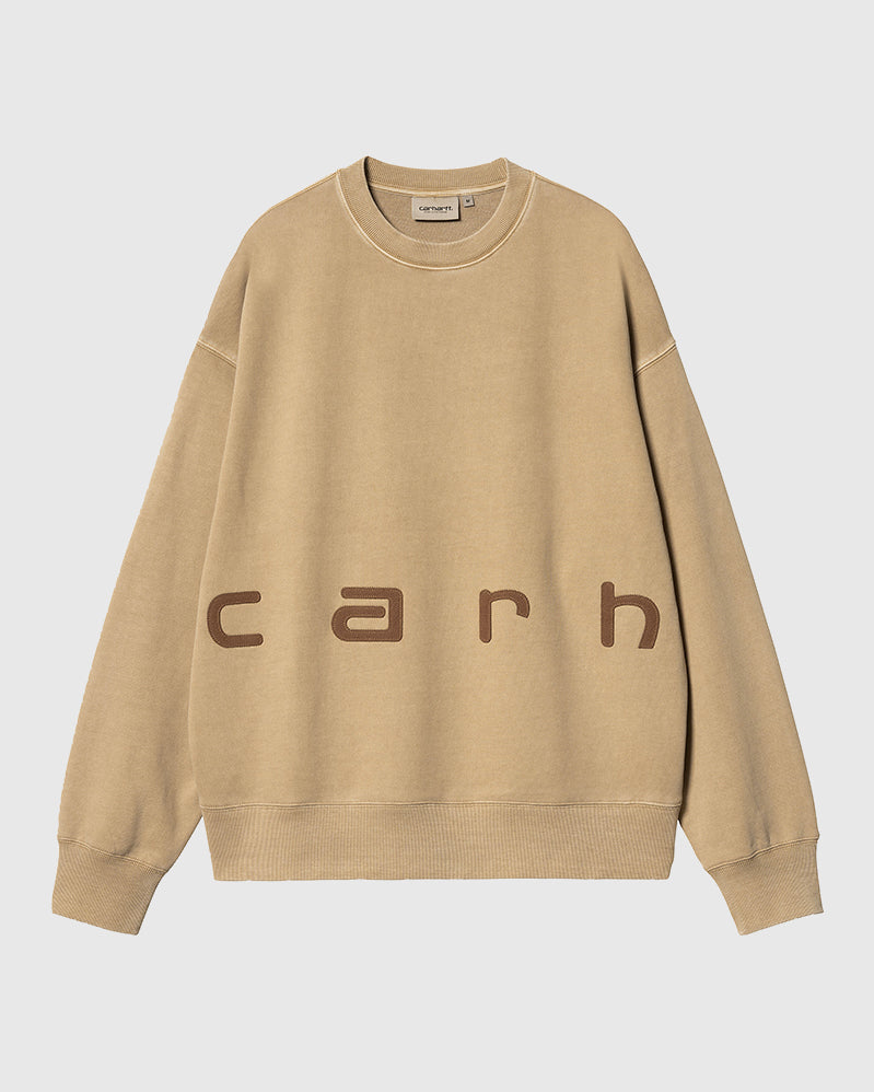 Carhartt WIP Sweat - Felt Script - Peanut / Tobacco