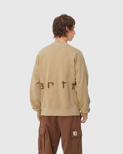 Carhartt WIP Sweat - Felt Script - Peanut / Tobacco