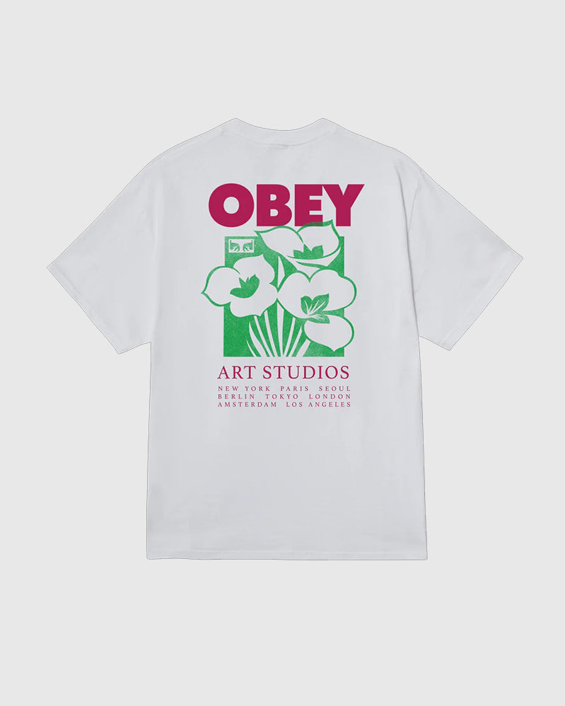Obey Tee - Art Studio Flowers - White