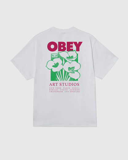 Obey Tee - Art Studio Flowers - White