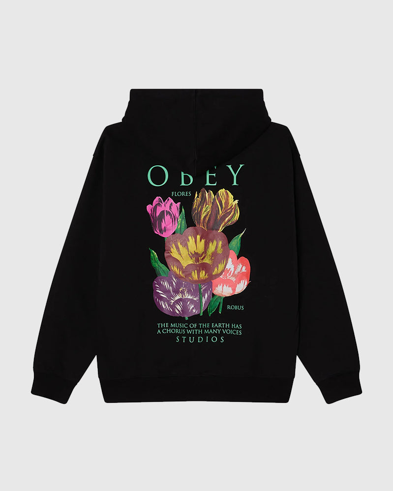 Obey Hoodie - Flores Robus - Black