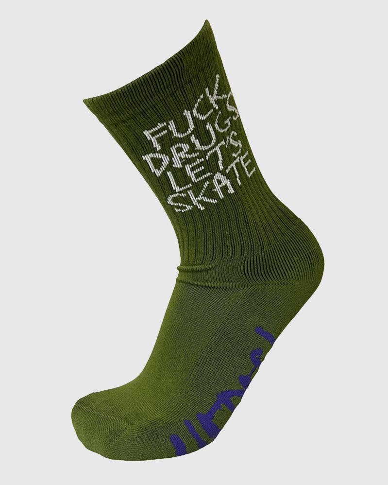 Heroin Chaussettes - Fuck Drug - Olive