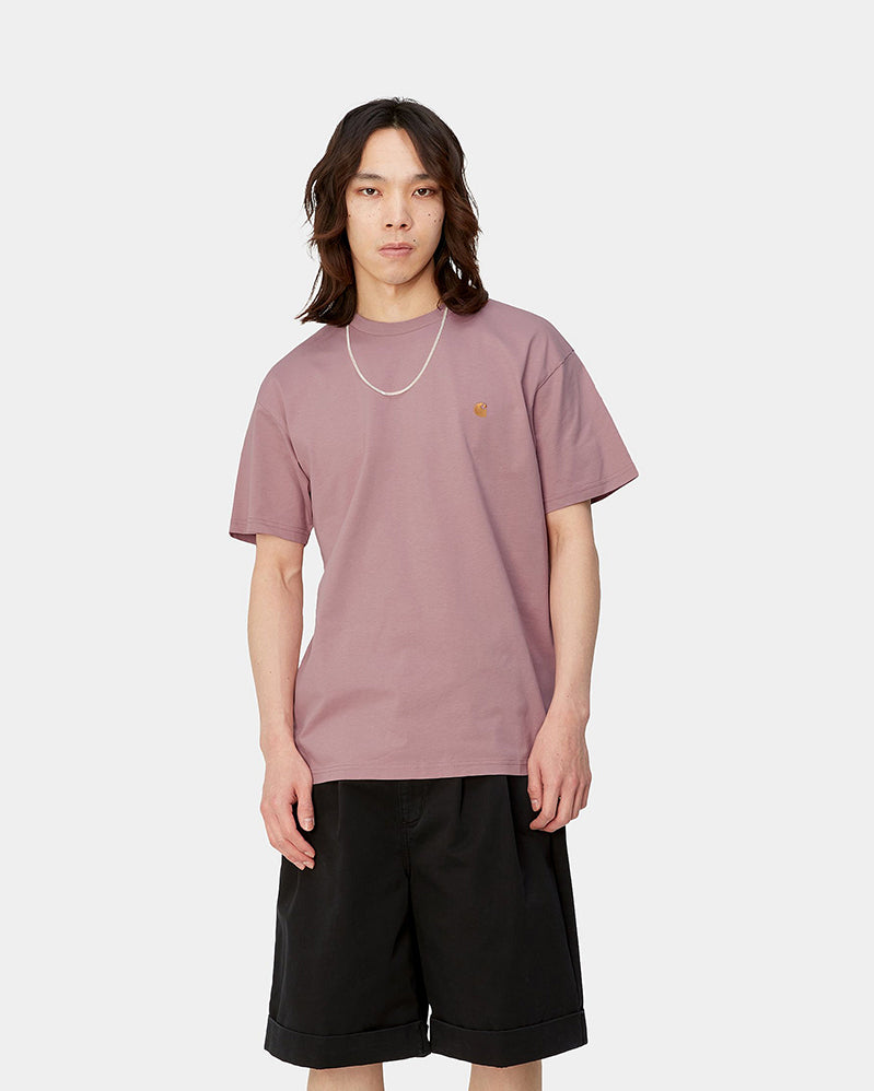 Carhartt WIP Tee - Chase - Glassy Pink / Gold