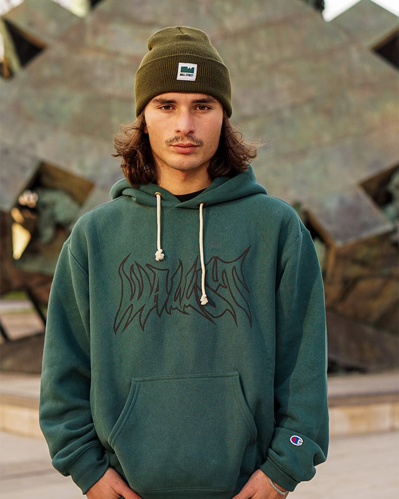 Wallstreet x Champion Hoodie - Goth - Green