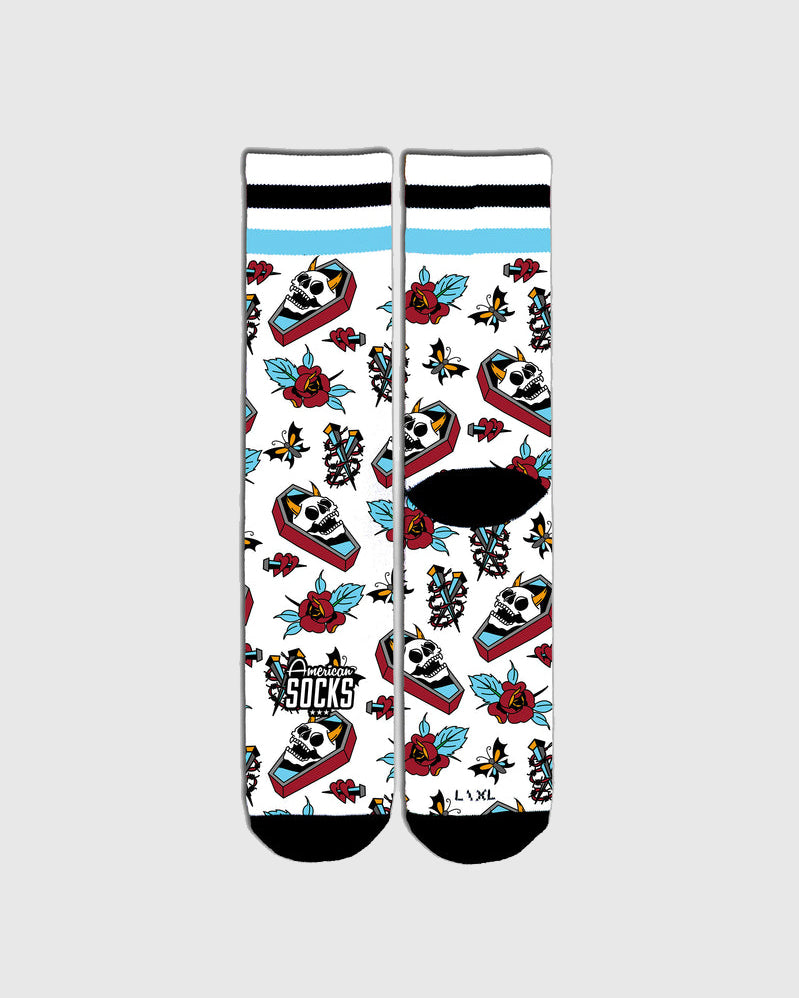 American Socks - Grave Bloom  Mid High - White