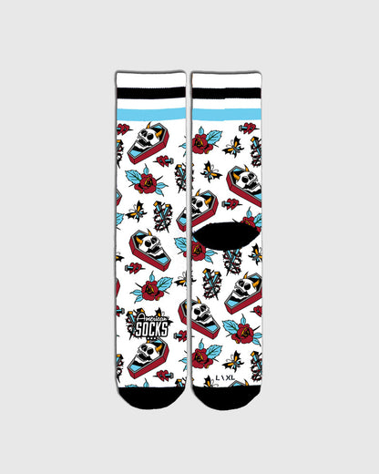 American Socks - Grave Bloom  Mid High - White